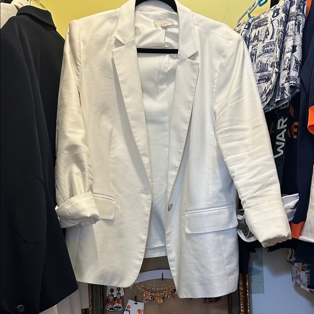 Loft.  White Blazer. Size 14